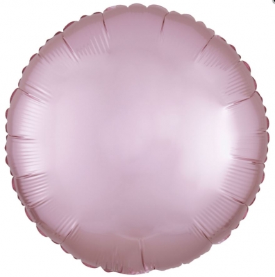Anagram Pastel Pink Circle Satin Luxe Standard Foil Balloon
