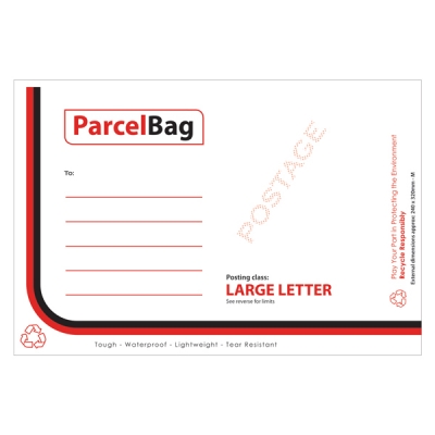 Plastic Parcel Bag A4 240x320mm (Large Letter)