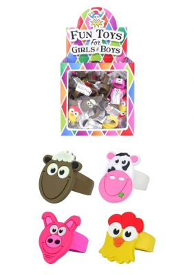 Farm Animal 3cm Ring Assorted Designs X 156 ( 15p Each )