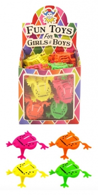 Assorted 5.5cm Neon Jumping Frogs X 132 ( 10p Each )