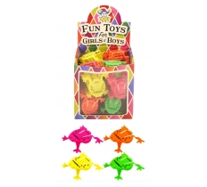 Assorted 5.5cm Neon Jumping Frogs X 132 ( 10p Each )