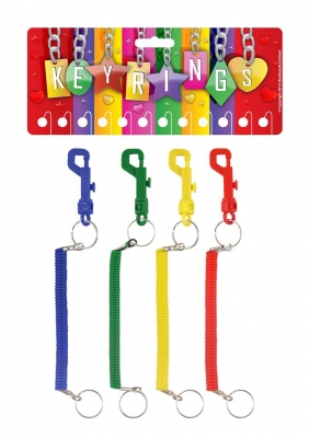 Bright Coloured Spiral Keyring X 12 ( 25p Each )