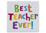 Best Teacher Novelty Coaster 10cm X 10cm