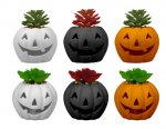 Halloween LED Pumpkin with Succulent 10cm