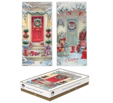 Christmas 12 cards Slim Boxed - Traditional Doors