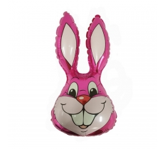 14" Pink Bunny Rabbit Head Foil Balloon