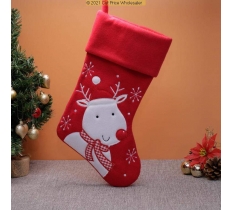 Deluxe Plush Red Modern Reindeer Stocking 40cm X 25cm