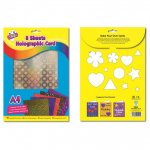 A4 Holographic Card Sheets 8 Pack ( Assorted Colours )