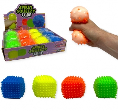 6.5cm Neon Spikey Squeezy Cube