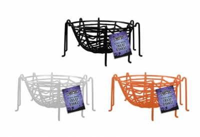 Halloween Plastic Spider Treat Basket 26.5cm