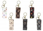 Pu Lipstick Holder Keychain 6 Assorted