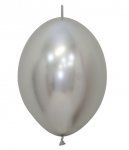 Reflex Silver Link-O-Loon Latex Balloons 12"/30cm 50 Pack