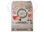 Christmas Elf Luxury Printed Jute Sack 70cm x 50cm