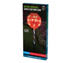 Led Santa Stop Here Sign Stake 50Cm