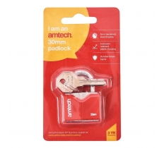 Amtech 30mm Rhombic Chrome Plated Iron Padlock