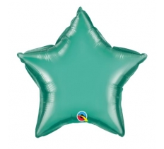 Qualatex 20" Star Chrome Green Plain Foil