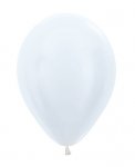 Sempertex 5" Pearl ( Satin ) White Latex Balloons 50 Pack