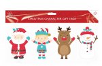 Xmas Figures Foil Tags 12 Pack