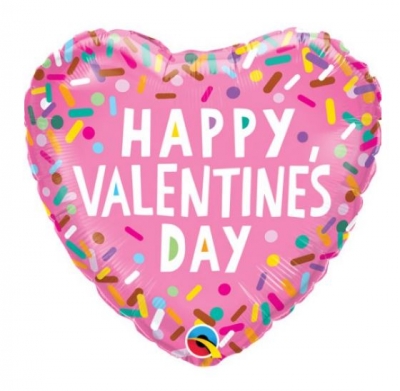 Qualatex 18" Heart Valentines Day Sprinkles Balloon