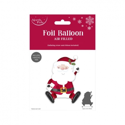 Santa Sitting Foil Balloon 50cm X 60cm