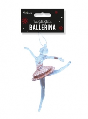 Rose Gold Acrylic Ballerina Decoration