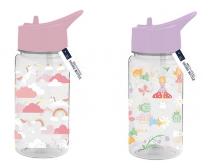 Girls Printed Bottle With Straw 400ml