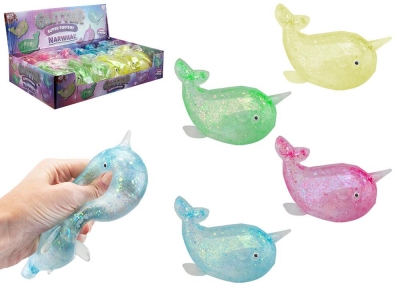 Glitz Narwhal Squishy Toy 10.5cm 4 Assorted