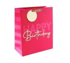 Pink Happy Birthday Large Bag