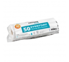 50 Pack Of White Value 30L Swing Bin Liners
