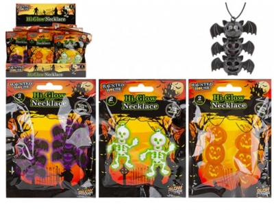 Halloween Glow Character Necklace 3 Assorted