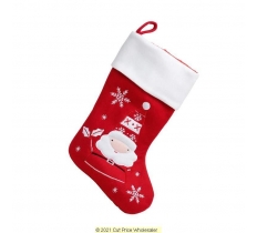 Deluxe Plush Red Modern Santa Stocking 40cm X 25cm