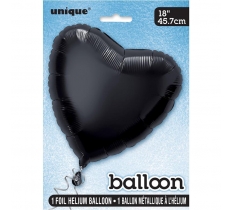 Solid Heart Foil Balloon 18" Black