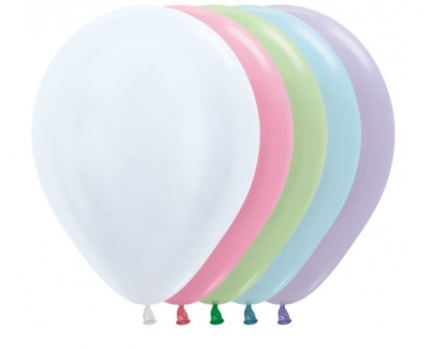 Sempertex 12" Pearl (Satin) Assorted Latex Balloons 50 Pack