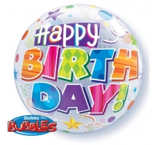 22" Party Patterns Birthday Bubble Balloon