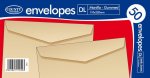 County DL Manilla Gummed Envelopes ( 110mm X 220mm ) 50 Pack