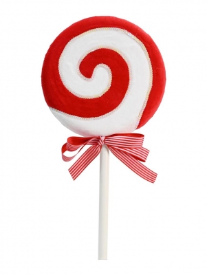 Christmas Velvet Candy Cane Lollipop Pick 60cm