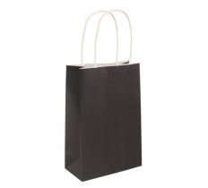 Black Paper Party Bag with Coloured Handles (16 x 22 x 8cm)