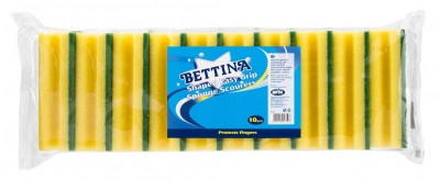 Bettina 10Pc Shaped Easy Grip Sponge Scourer