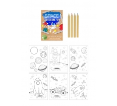 Eco-Friendly' Mini Space Colouring Set (14cm x 10cm)