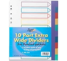 A4 Extra Wide 10 Part Dividers