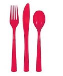 Assorted Cutlery Ruby Red 18 Pack