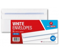 Mail Master DL White Self Seal Envelope 40 Pack