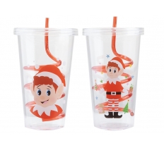 Elves Behavin Badly Drinks Cup With Straw