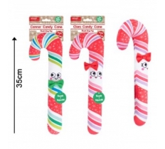 Squeaky Plush Candy Cane Dog Toy