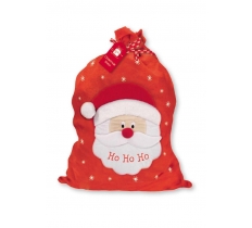 Deluxe Ho Ho Ho Santa Sack 3D Nose 50cm x 73cm