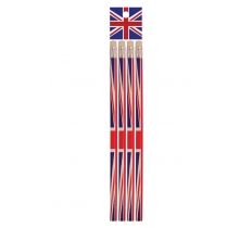 Union Jack Pencils With Eraser 4 Pack