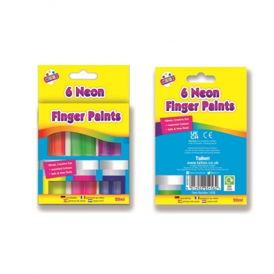 Tallon 6 Neon Finger Paint Pots