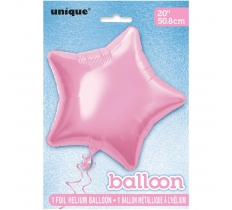 Solid Star Foil Balloon 20" Packaged Pastel Pink