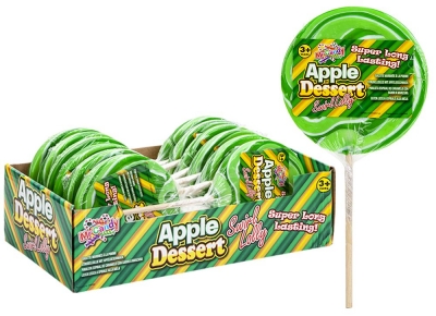 APPLE DESSERT SWIRL CANDY LOLLY ON WOODEN STICK 12 D/BOX