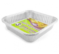 Foil Oven Dishes Square 222 X 222 X46mm 3Pc